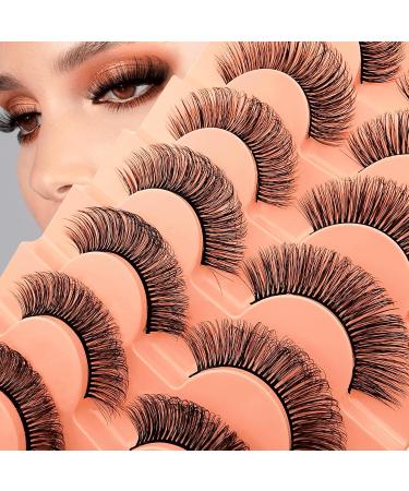 7 Pairs of 3D False Eyelashes Cat Eye Fluffy Volume Curly Cat-Eye Artificial Eyelashes Natural Look Reusable Handmade Faux Mink Makeup Eyelashes (7C-HR-E15) - Buy Online on GoSupps.com