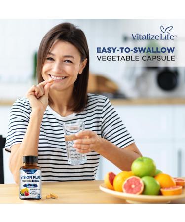 Vision Plus Complete Eye Supplements for Adults Eye Vitamins for Seniors with Lutein Bilberry and Zeaxanthin Eye Vitamin and Mineral Supplement for Clarity and Sight Care 60 Capsules - Buy Online on GoSupps.com