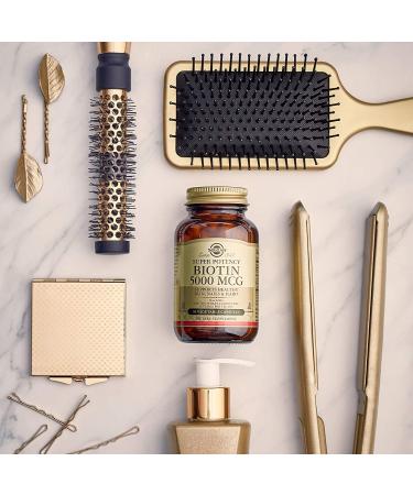 Solgar Biotin 5000 mcg - 100 Vegetable Capsules for Healthy Hair, Skin & Nails - Buy Online on GoSupps.com