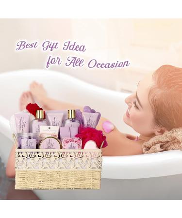 26Pcs Large Spa Basket: Unique Gifts for Women, Mother's Day & Birthday Gift Basket with Lavender & Honey - Luxurious Relaxing Home Spa Kit for Ladies - Buy Online on GoSupps.com