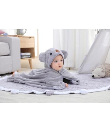 Hilmocho Baby Bath Towel with Hood | Ultra Soft Coral Velvet | 110x68CM Grey - Buy Online on GoSupps.com