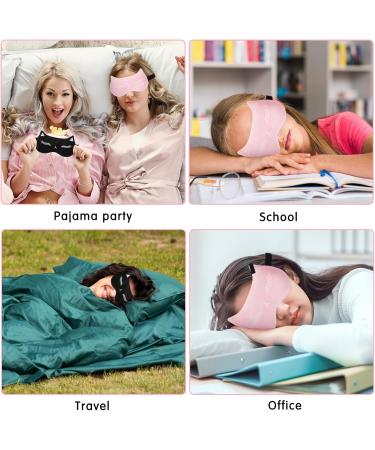Mabor 2pcs Cute Satin Sleeping Masks for Girls - Soft & Skin-Friendly Cat Design (Pink & Black) for Pleasant Sleep - International Shipping Available - Buy Online on GoSupps.com