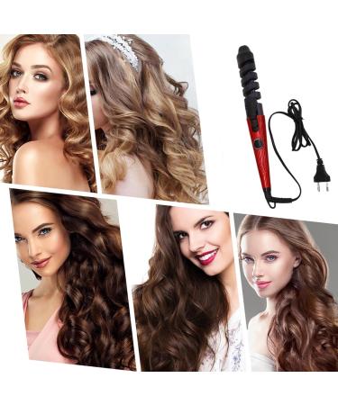 Hair Curling Wand Portable Hair Curler | Hair Straightener and Curler 2 in 1 Portable Automatic Hair Curler Wand for Long Short Hair Red US - Buy Online on GoSupps.com