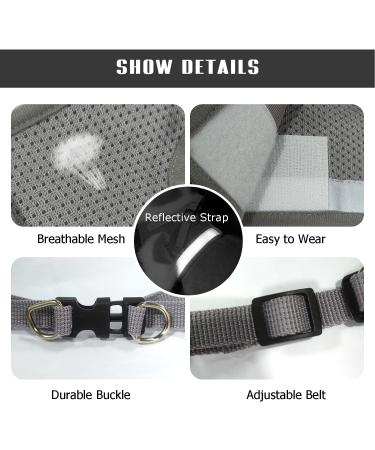 Femax Dog Harness & Linen Set - Soft Mesh Padded Reflective Adjustable Breathable for Dogs & Cats | Perfect for Walking Running Training | Size M (35-40 cm) - Gray - Buy Online on GoSupps.com