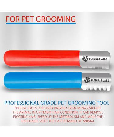 FLAMIA & JABZ Stripping Knife for dogs Right handed Stainless Steel with Plastic grip (2 Piece Pack) - Buy Online on GoSupps.com