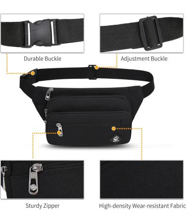 Ihigogofa Belly Pocket Belt Bag | Unisex 60cm Shoulder Cell Phone Bag for Outdoor Travel Hiking & Dog Training Modern Black Design - Buy Online on GoSupps.com