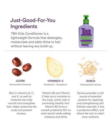 TBH Teen & Kids Conditioner - Lightweight Hydrating Hair Conditioner for All Hair Types - Sulfate & Paraben Free - 12 oz - Buy Online on GoSupps.com