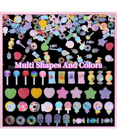 Buy 3D Candy Nail Charms | Lollipop Donuts & Colorful Shapes for Nail Art DIY | Cute Assorted Designs & Pickup Tools - Buy Online on GoSupps.com