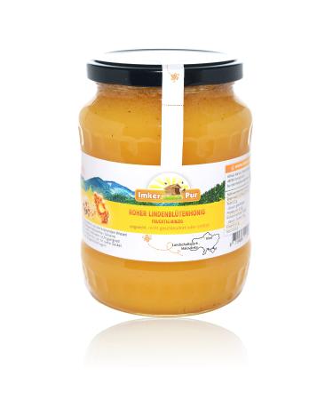 Raw honey from beekeeping pure not thrown or heated contains flower pollen beeswax and other natural components (1000 g of raw linden blossom honey) 1000 (1 -pack) raw linden blossom honey