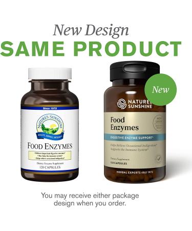 Nature's Sunshine Food Enzymes - Digestive Support with Prebiotics and Probiotics for Gut Health - Digestive Enzyme Supplement for Digestive Health and Relief from Occasional Indigestion - Buy Online on GoSupps.com