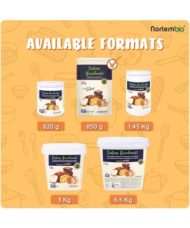 Nortembio Ecological Soda 850g | Aluminum-Free Baking Powder & Natural Backsoda | Food Quality Sodium Bicarbonate with E-Book Included - Buy Online on GoSupps.com