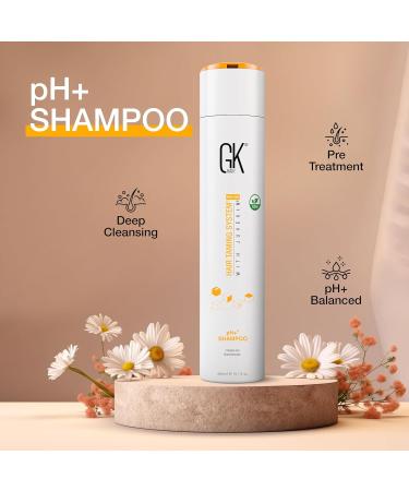 GK HAIR Global Keratin Moisturizing Shampoo Moisturizing Conditioner pH+ Clarifying Shampoo 300 ml and serum pack of 2 10 ml Organic oil extracts - Buy Online on GoSupps.com