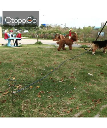 CTOPOGO Heavy Duty Dog Tie Out Cables - 10FT 16FT 33FT for Dogs Up to 125 lbs | Durable Tie-Out Linen & Chain for Small/Medium Pets - 3M Blue - Buy Online on GoSupps.com