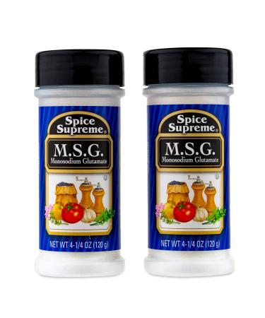Spice Supreme M.S.G. Monosodium Glutamate, Plastic Shaker, 4.25-oz (MSG (Pack of 2))