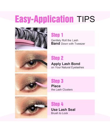 Pawotence 280pcs D Curl Cluster Eyelashes 9-16mm Mix for Self Application - 30D & 40D Lash Extensions - Buy Online on GoSupps.com