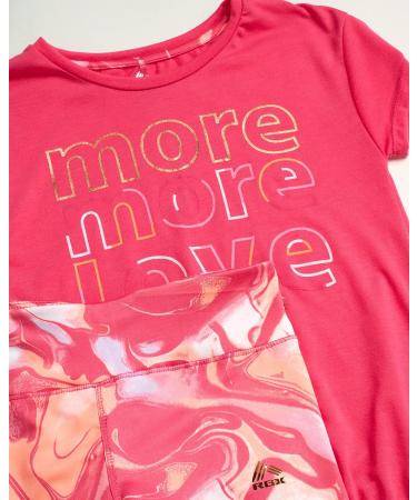 RBX Girls Active Leggings Set - 2 Piece T-Shirt & Capri Leggings (Size 4-12) | Berry Love 5-6 - Buy Online on GoSupps.com