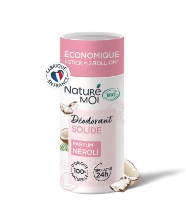 Naturé Moi - Solid deodorant - 24h effectiveness - Women's deodorant with coconut oil and organic shea butter - Neroli fragrance - 100% natural origin - 30 g - Made in France