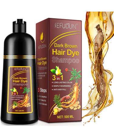 CCKULOOB Instant hair coloring shampoo natural and long-lasting for men and women 500 ml dark brown
