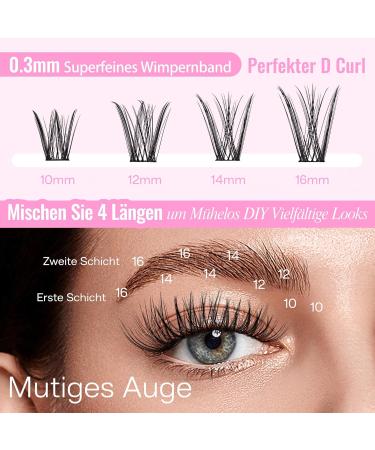 Calailis DIY Individual Eyelashes - 96 PCs D Curl Cluster Lashes (10-16mm) for At-Home Lash Extensions | International Shipping Available - Buy Online on GoSupps.com