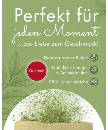  Quertee Matcha Gift Set - Organic Matcha Powder 100g from Japan with Broom (Chasen) and Bamboo Spoon (Chashaku) in Gift Box - Matcha Gift from Quertee - Buy Online on GoSupps.com