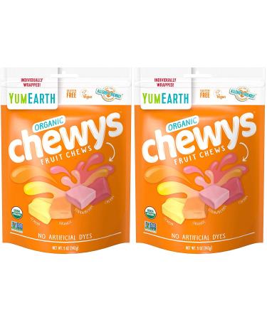 YumEarth Organic Chewys - Allergy Friendly, Non GMO, Gluten Free, Vegan, 5 ounce, 2 Pack