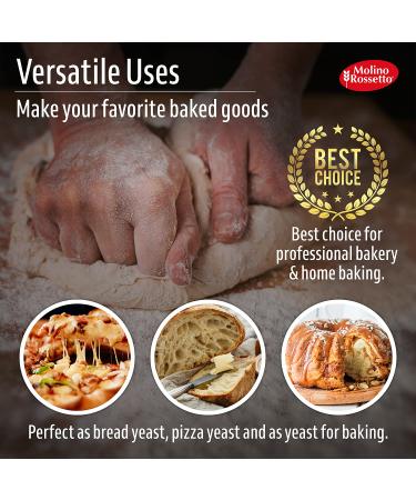 Molino Rossetto Instant Rapid-Rise Dry Yeast - Premium Mother Yeast for Baking Bread, Cake, Pizza Dough - 3.5 oz (2 Pack) - Buy Online on GoSupps.com