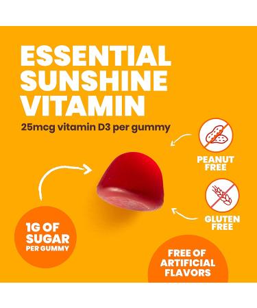 Sundown Naturals Kids Vitamin D3 Gummies - 90 Strawberry, Orange & Lemon - Once Daily - Buy Online on GoSupps.com