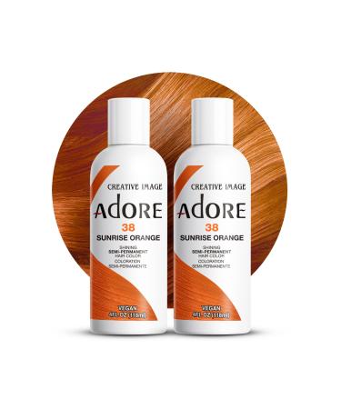 Adore Semi Permanent Hair Color - Vegan and Cruelty-Free Hair Dye - 4 Fl Oz - 038 Sunsine Orange (Pack of 2) 038 Sunsine Orange 4 Fl Oz (Pack of 2)