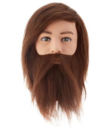 Bergmann Angelo Barber Training Head Men Real Hair with Beard 20cm Length 660g