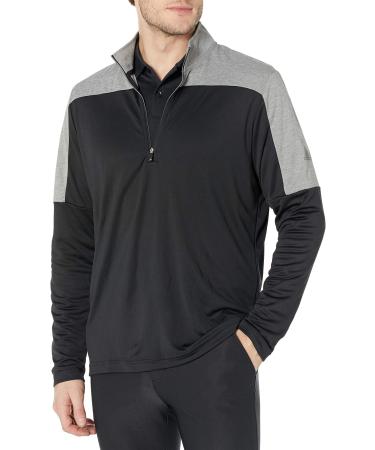 adidas Men's Lightweight Recycled Polyester Quarter Zip Pullover Black Large