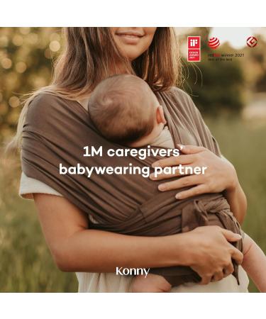 Konny Baby Carrier Original Elastech - Custom Fit Carrier Hassle-Free Easy to Wear Infant Sling Wrap Perfect for Newborn Babies up to 44 lbs Toddlers (Charcoal L) L 01Elastech-Charcoal - Buy Online on GoSupps.com
