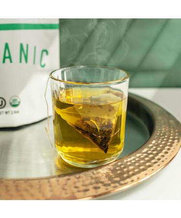 Moroccan Mint Green Tea - 100% Certified Organic - 50 Pyramid Tea Bags Sachets in Resealable Bag - Buy Online on GoSupps.com