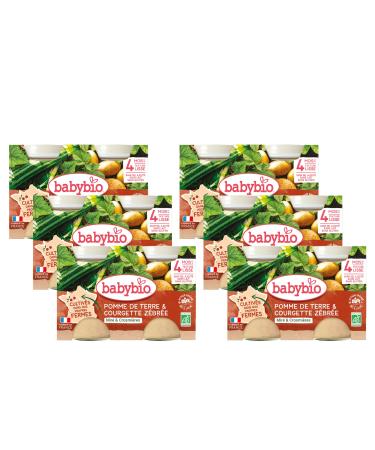Babybio - Petits pots - Pomme de terre Courgette z br e - BIO - 4+ mois - 2x130g - Lot de 6 Pomme de terre Courgette z br e 2x130g (lot de 6)