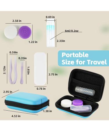 Portable Contact Lens Travel Bag | Case & Tweezers | Solution Bottle | Daily Outdoor Use | Multicolor - Blue - Buy Online on GoSupps.com