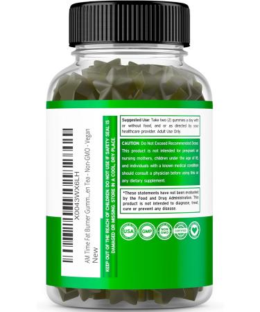Green Tea Fat Burner Gummies (60 Count) - Appetite Suppressant Weight Loss Supplement and Night Time Fat Burner Gummies (60 Count) Weight Loss & Metabolism Supplement - Third Party Tested - USA Made - Buy Online on GoSupps.com