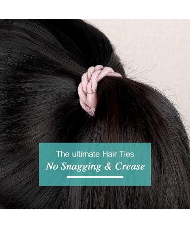 Cozeasy 12-Piece Elastic Hair Tie Set for Thick & Curly Hair - No Metal Ponytail Holders in Ivory Smoke Blue Pink Cherry Gray & Black - Buy Online on GoSupps.com