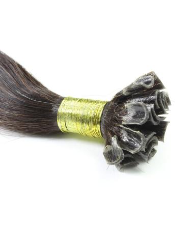 Hair2Heart Real Hair Extensions Bondings - 50 Strands 1g each 50cm Length Medium Brown 4/0 - International Shipping Available - Buy Online on GoSupps.com