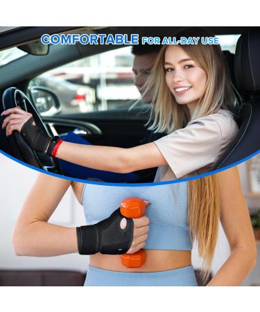 Thumb Brace for Pain Relief - Left/Right Hand Spica Splint for Carpal Tunnel Tendonitis & Arthritis - Large Black Wrist Brace for Men & Women - Buy Online on GoSupps.com