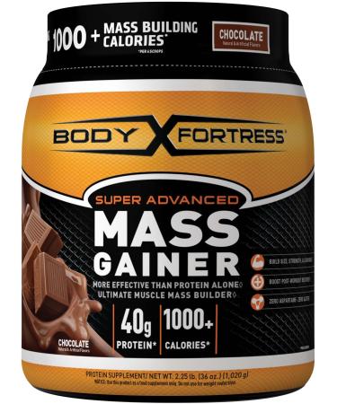 Body Fortress Super Advanced Whey Protein Powder Mass Gainer - Chocolate - 2.25 lbs