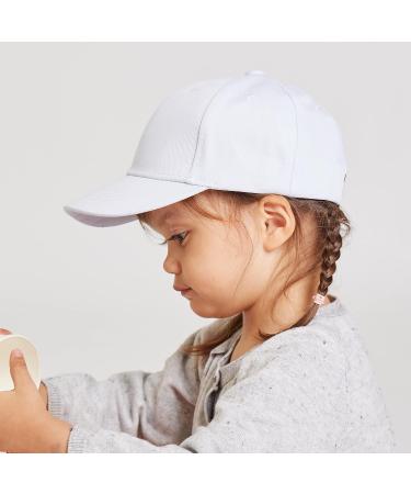 LANGZHEN 100% Cotton Kids Plain Baseball Cap Hat - Adjustable Sun Hat for Girls Boys 2-4 Years (White) - Buy Online on GoSupps.com