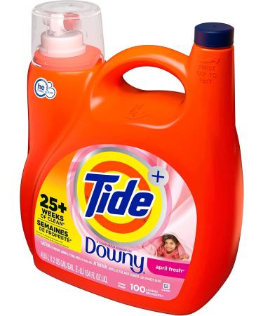 Tide Liquid Laundry Detergent with Downy - April Fresh 100 Loads 154 Fl Oz | International Shipping Available - Buy Online on GoSupps.com