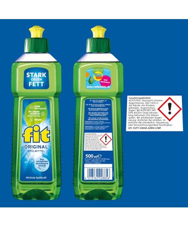 Buy Fit Original Dishwashing Detergent Liquid 500ml - Biodegradable Vegan Eco-Friendly with High Rinsing Power - Buy Online on GoSupps.com