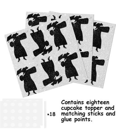 18pcs Black Glitter Graduate Girl Dessert Cupcake Topper Congrats Grad 2024 Theme Decorations 2024 Preschool High School College Graduation Party Decor Supplies - Buy Online on GoSupps.com