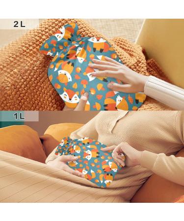 Foxes Nuts 1L Hot Water Bottle with Cover - Small BPA Free Pain Relief Bag for Back Pain & Hot/Cold Therapy - Buy Online on GoSupps.com