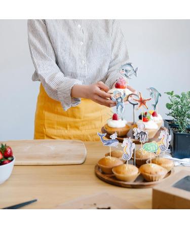 Rsstarxi 36 Pack Ocean Sea Animal Cupcake Toppers Under the Sea Animal Creature Cupcake Toothpicks Decorations for Ocean Sea Theme Baby Shower Birthday Party Cake Decorations Design 1 - Buy Online on GoSupps.com