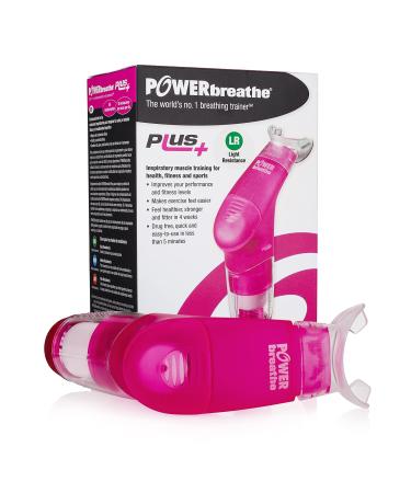 POWERbreathe - Breathing Exercise Device, Breathing Trainer and Therapy Tool to Strengthen Breathing Muscles and Help Lung Capacity, Handheld Inspiratory Muscle Trainer - Pink, Light Resistance