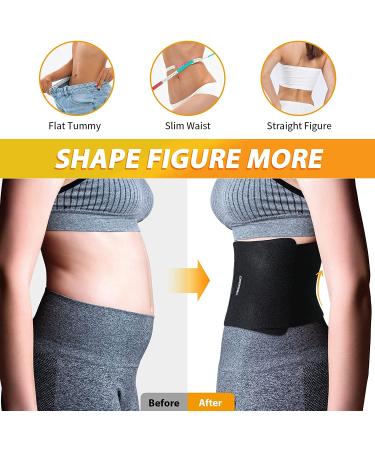 Ohuhu Waist Trimmer - Adjustable Neoprene Ab Trainer Belt for Back Support - Sweat Wrap for Weight Loss - Fits Up to 40 Inches - Men & Women - Buy Online on GoSupps.com