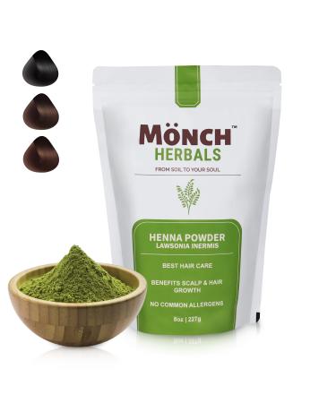 Henna Powder (LAWSONIA INERMIS) 100% Pure for Hair Dye Growth and Permanent Color | No Gluten | No Parabens | No Fillers | No Sulfates or Any Chemicals for Healthy Hair Care 227 gram