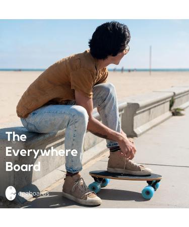 Eggboards Mini Longboard - Ocean Blue Bamboo Cruiser Skateboard 19x9 - Lightweight & Smooth Ride for Adults and Kids - Buy Online on GoSupps.com