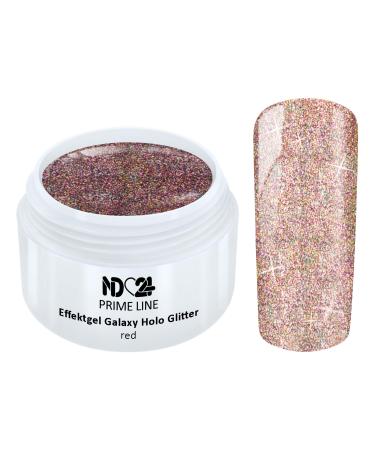 Prime Line - Uv Led Effect Gel Galaxy Holo Glitter Red Art Red - Made in Germany - 5ml